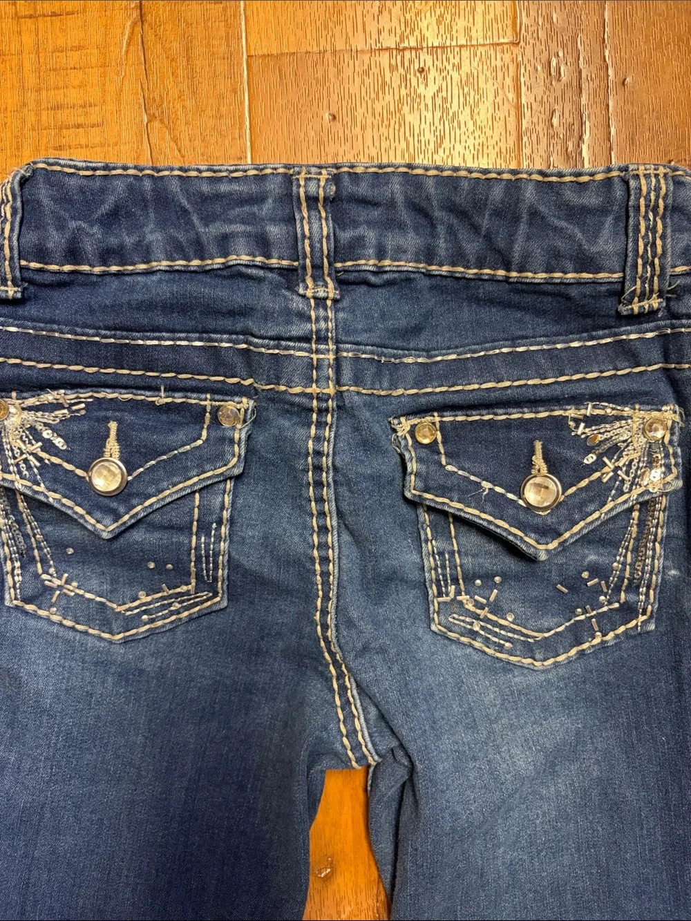 Western Flare Girls First TWO Pairs Of Embellished Jeans Adorable Size 6